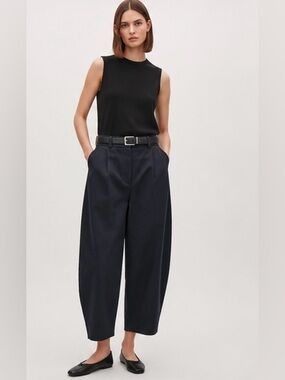 COS Navy Wide-Leg Trousers